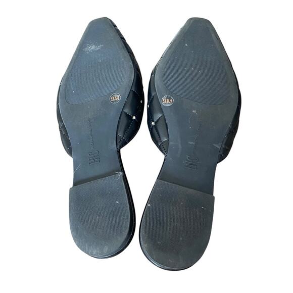 INC International Concepts Black Faux Leather Quilted Studded Mule Flats size 9 - Picture 7 of 7